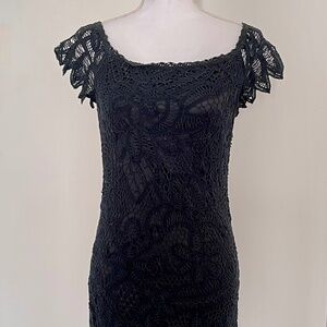 Vintage Vivienne Tam Black Cotton Lace Dress